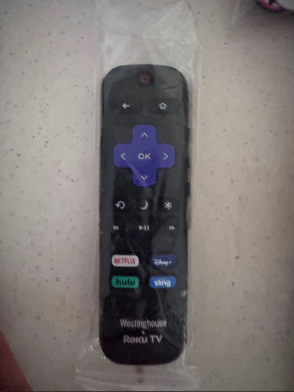 Roku Remote Control - Black with Purple D-pad